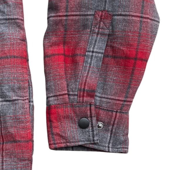 Rugged Elements Insulated Plaid Flannel Shirt Jacket Sz L Utility Heavyweight - Picture 4 of 13